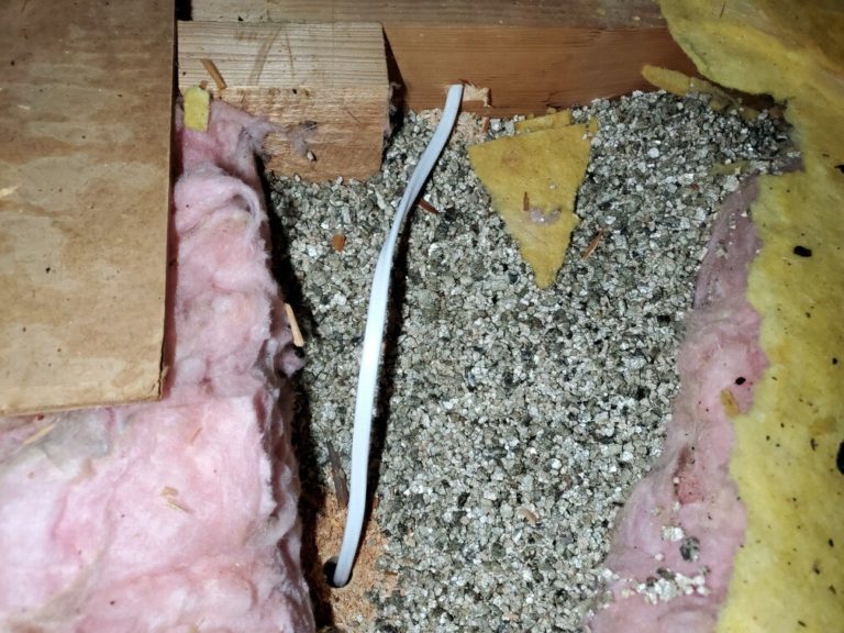 vermiculite insulation uncovered by home inspector