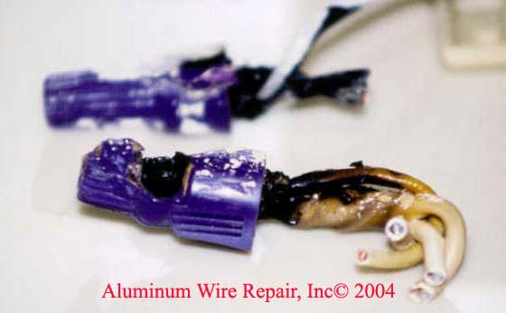 purple wire nuts are not approved for aluminum wiring